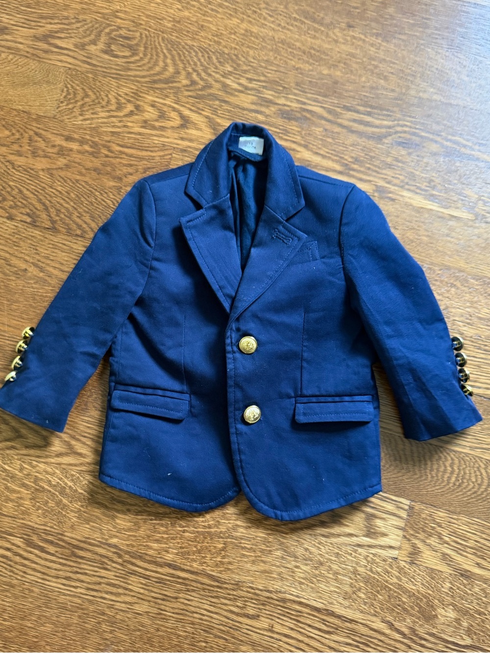 Navy Gold-Button Kids Blazer Jacket